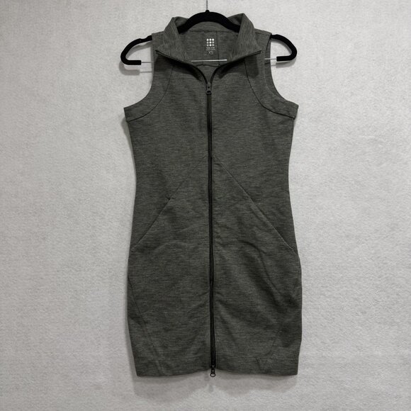 Title Nine Dress Womens Extra Small Gray Zip Sleeveless Athletic Pockets Casual - Picture 1 of 10